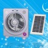emergency solar cooling fan with LED light