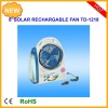 fan solar 12inch multifunction rechargeable emergency charger oscillation fan with 6W solar panel and radio fan panel