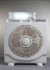 fashion portable 10" 12v solar panel emergency rechargeable battery electric box fan with light for home use SF-12V10BU
