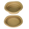 fashion  taupe silicone foldable plate for kitchenware