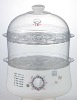 large capacity electric food steamer with double layer and timer