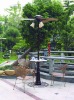 outdoor stand fan with lights and table for garden light