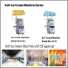 soft ice cream machine with large production and Canopy,cone holder and serving table