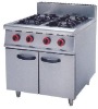 stainless steel Gas Oven with 4 burners and cabinet