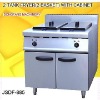 stainless steel electric fryer, DF-885 2 tank fryer(2-basket) with cabinet